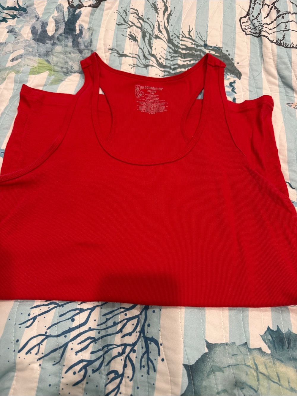No Boundaries Bright Red Ribbed Tank Top